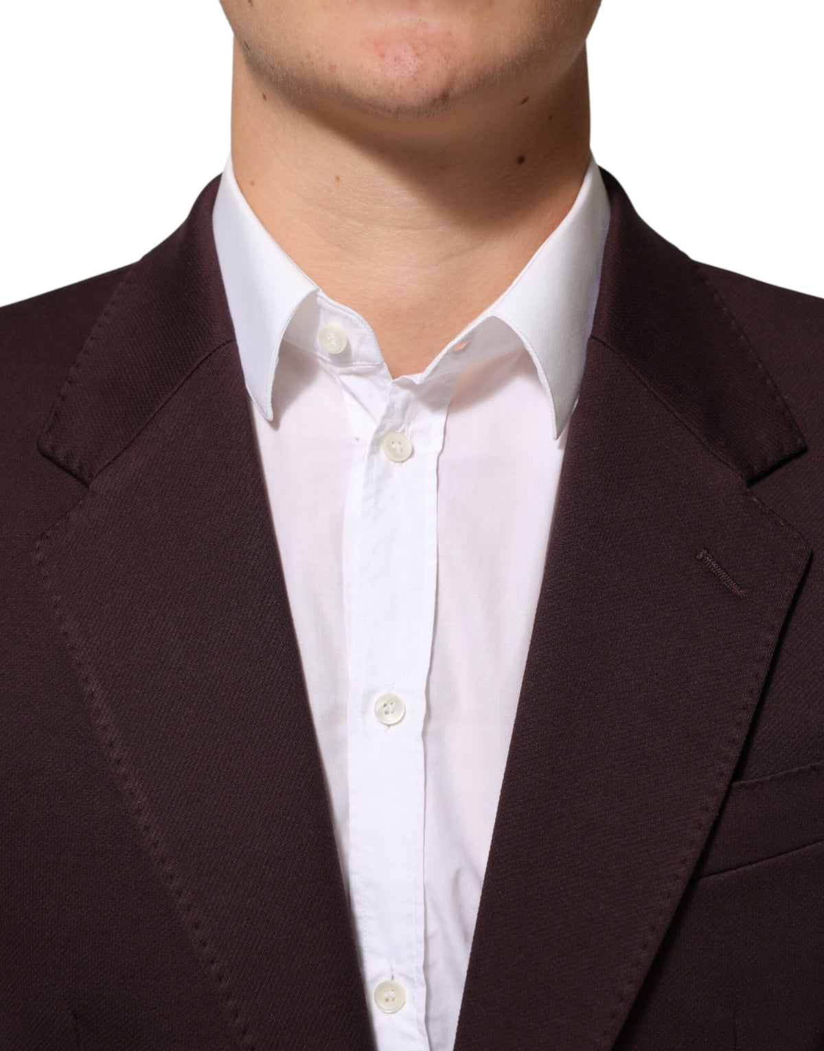 Veste de costume Dolce &amp; Gabbana bordeaux en coton à deux boutons