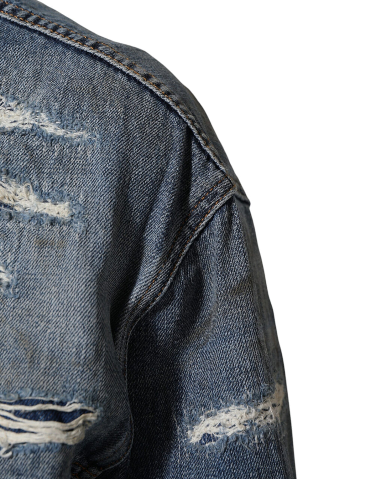 Veste blouson en denim bleu délavé Dolce & Gabbana