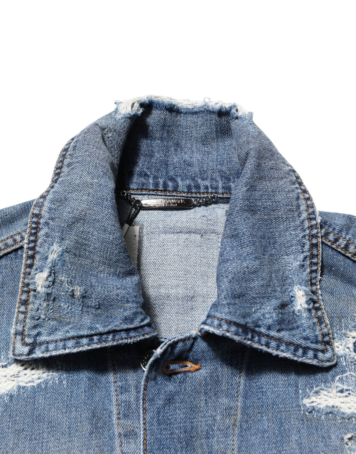 Veste blouson en denim bleu délavé Dolce & Gabbana