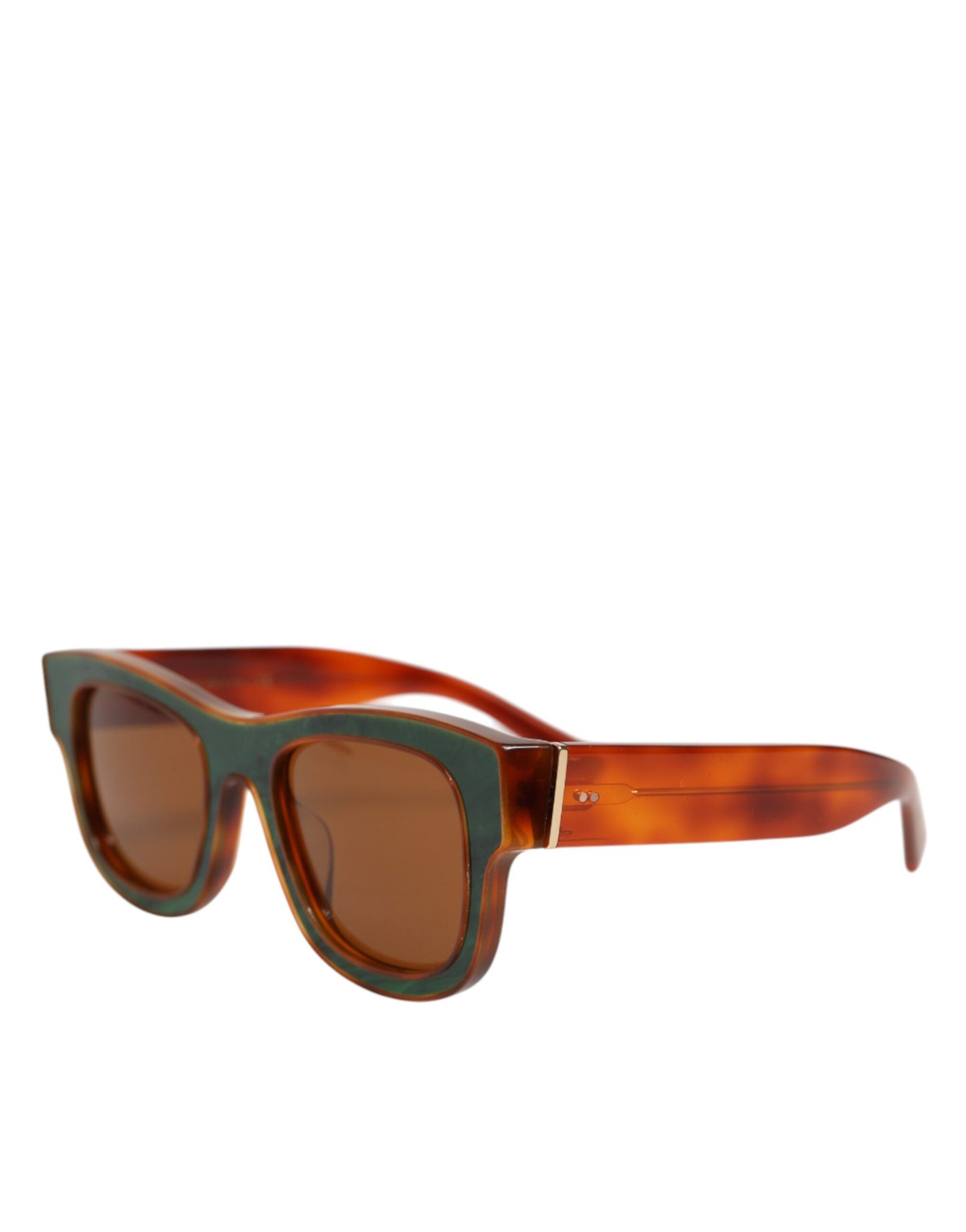 Lunettes de soleil carrées pour homme et femme Dolce &amp; Gabbana DG4391 en acétate vert et marron.