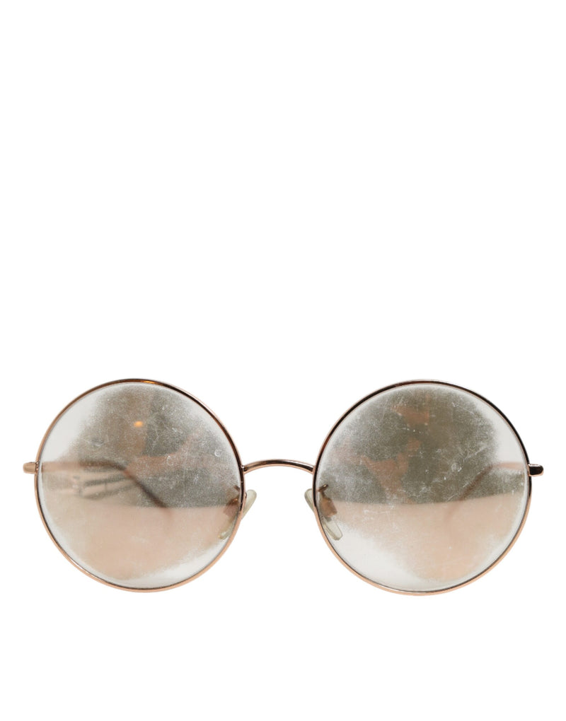Dolce & Gabbana Lunettes de Soleil Ronde en Plaqué Or Rose