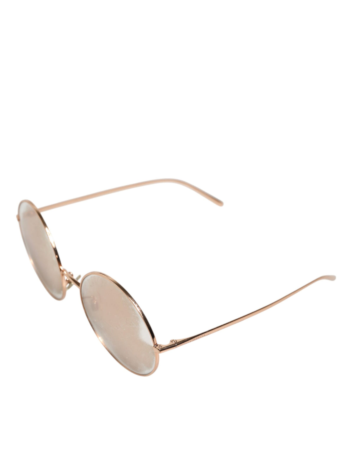 Dolce & Gabbana Lunettes de Soleil Ronde en Plaqué Or Rose