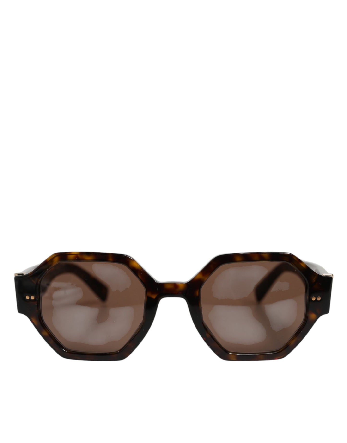 Lunettes de soleil géométriques Dolce &amp; Gabbana DG4379F en acétate marron écaille de tortue.