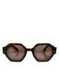 Lunettes de soleil géométriques Dolce &amp; Gabbana DG4379F en acétate marron écaille de tortue.
