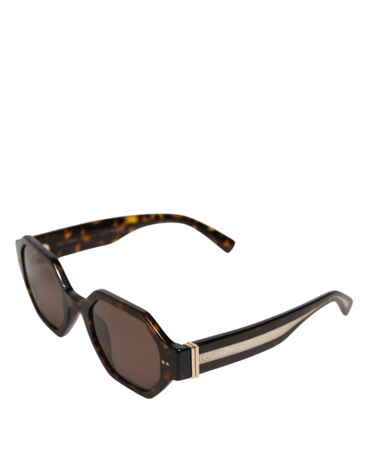 Lunettes de soleil géométriques Dolce &amp; Gabbana DG4379F en acétate marron écaille de tortue.