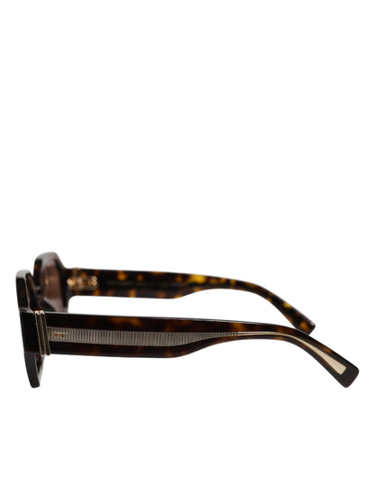 Lunettes de soleil géométriques Dolce &amp; Gabbana DG4379F en acétate marron écaille de tortue.