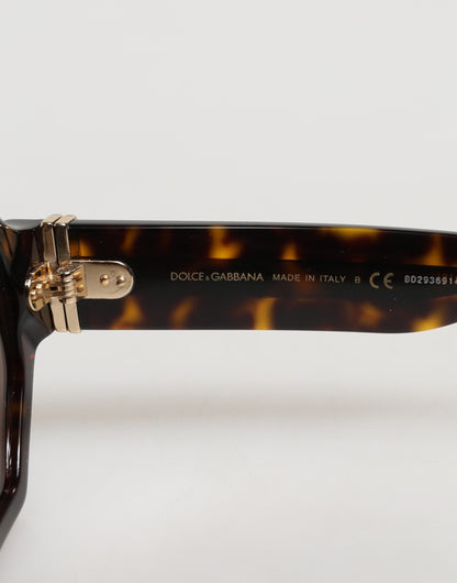 Lunettes de soleil géométriques Dolce &amp; Gabbana DG4379F en acétate marron écaille de tortue.
