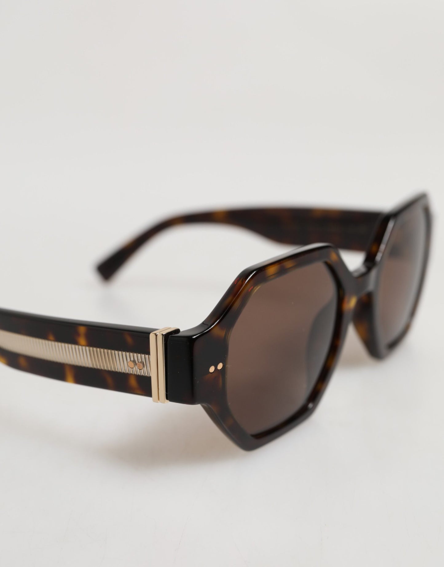 Lunettes de soleil géométriques Dolce &amp; Gabbana DG4379F en acétate marron écaille de tortue.
