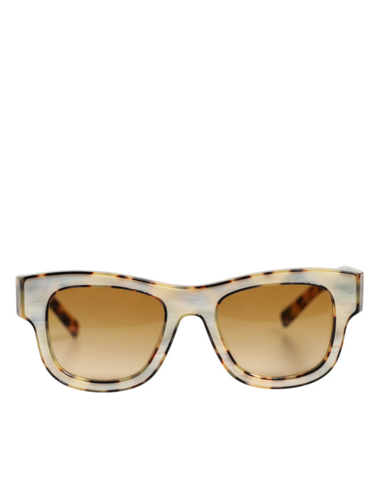 Lunettes de soleil Dolce &amp; Gabbana DG4379F en acétate blanc effet écaille de tortue dégradé.