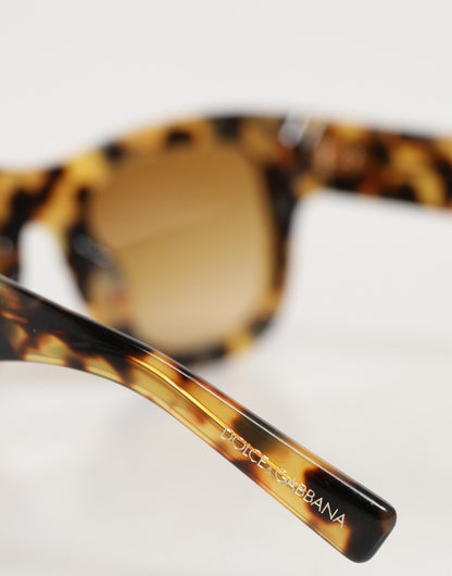 Lunettes de soleil Dolce &amp; Gabbana DG4379F en acétate blanc effet écaille de tortue dégradé.