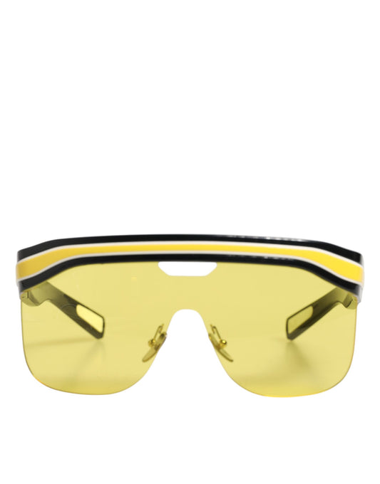 Lunettes de soleil pare-soleil Dolce &amp; Gabbana DG6162, noir, jaune, blanc, en polyamide.