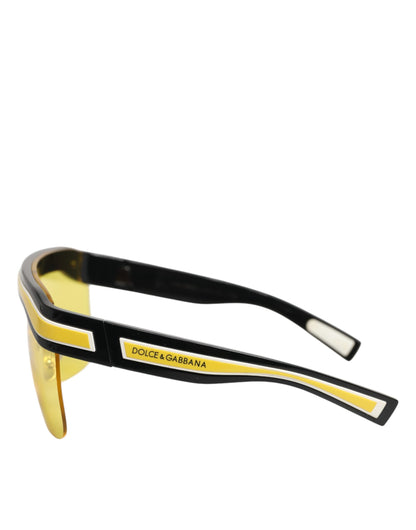 Lunettes de soleil pare-soleil Dolce &amp; Gabbana DG6162, noir, jaune, blanc, en polyamide.