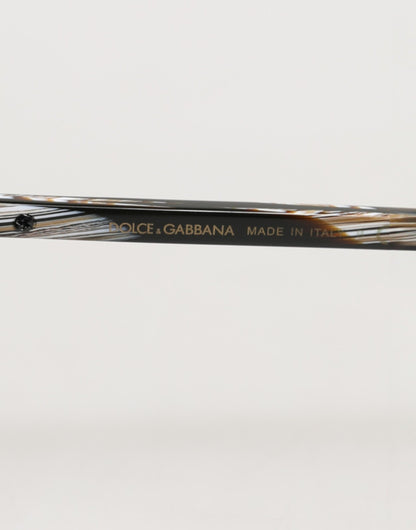 Lunettes de soleil aviateur déstructurées en acétate marron rayé avec verres dégradés de Dolce &amp; Gabbana