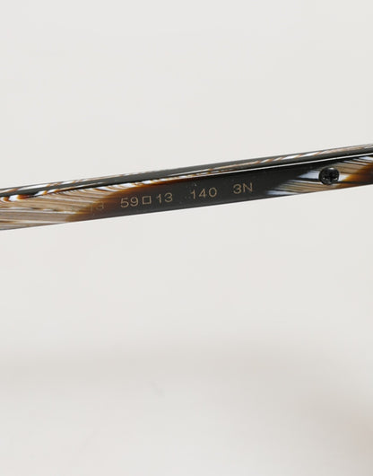 Lunettes de soleil aviateur déstructurées en acétate marron rayé avec verres dégradés de Dolce &amp; Gabbana
