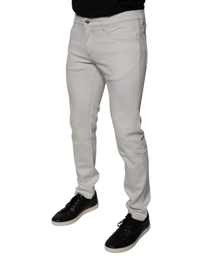 Jean slim en coton blanc extensible pour homme Dolce &amp; Gabbana