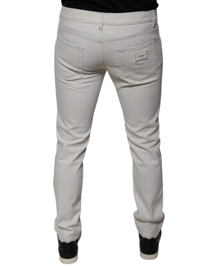 Jean slim en coton blanc extensible pour homme Dolce &amp; Gabbana