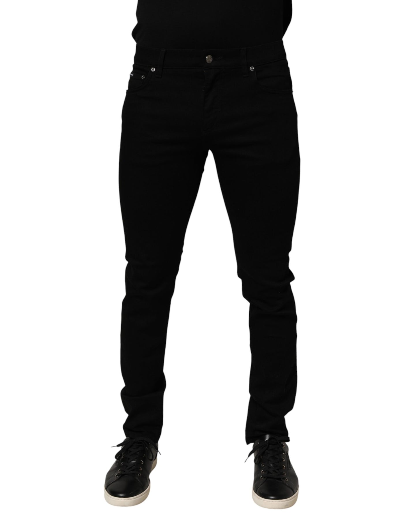Jean en coton noir extensible à coupe slim pour homme de Dolce &amp; Gabbana
