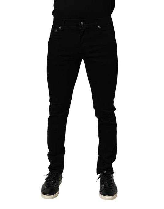 Jean en coton noir extensible à coupe slim pour homme de Dolce &amp; Gabbana