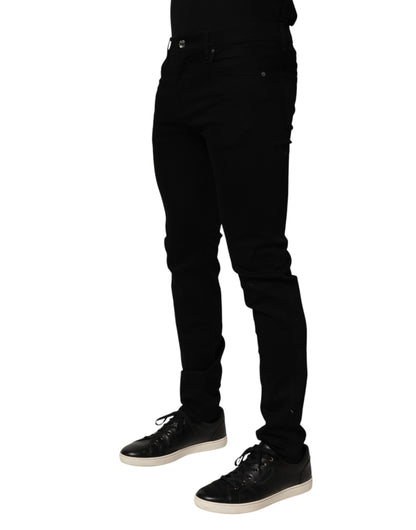 Jean en coton noir extensible à coupe slim pour homme de Dolce &amp; Gabbana