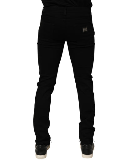 Jean en coton noir extensible à coupe slim pour homme de Dolce &amp; Gabbana