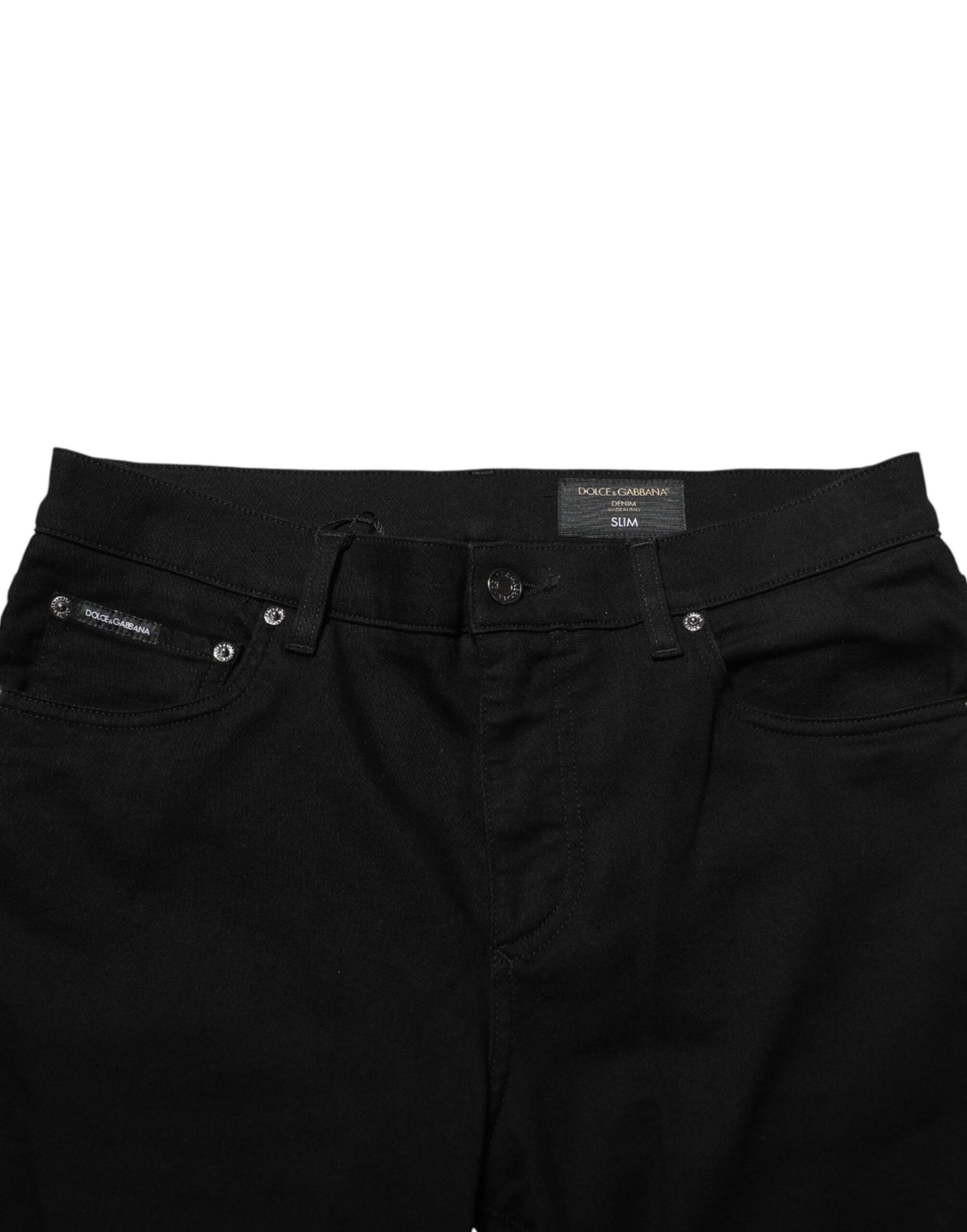 Jean en coton noir extensible à coupe slim pour homme de Dolce &amp; Gabbana