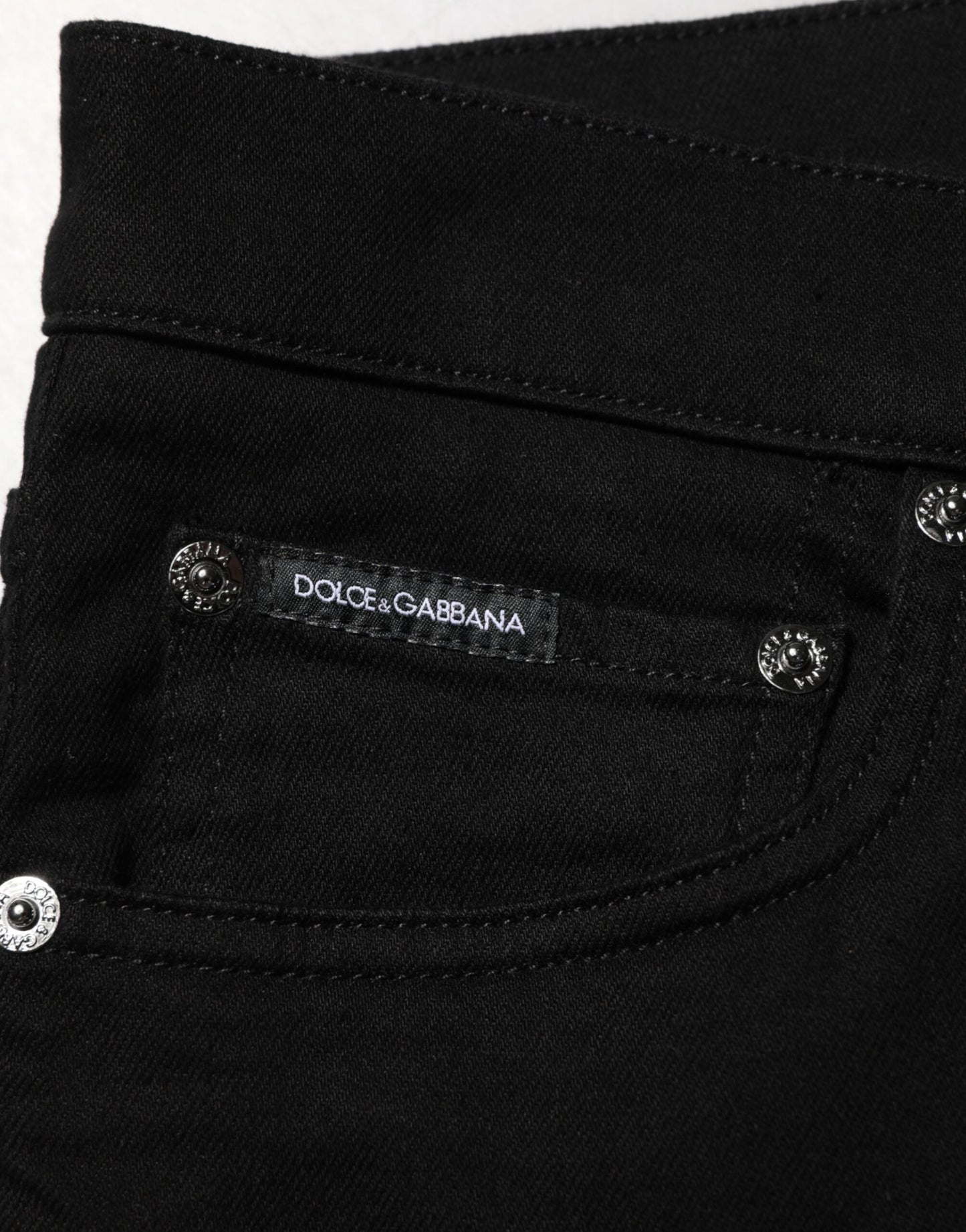 Jean en coton noir extensible à coupe slim pour homme de Dolce &amp; Gabbana