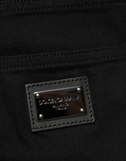 Jean en coton noir extensible à coupe slim pour homme de Dolce &amp; Gabbana