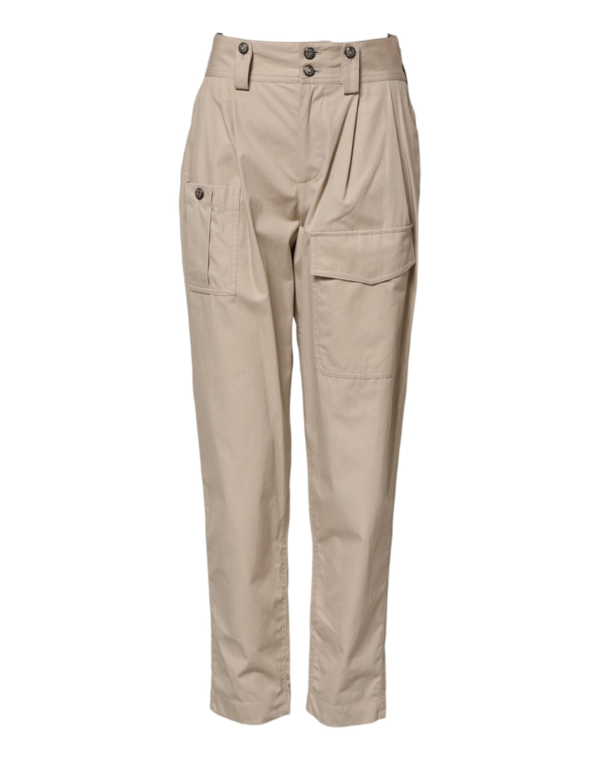 Pantalon cargo homme en coton beige, coupe fuselée, Dolce &amp; Gabbana