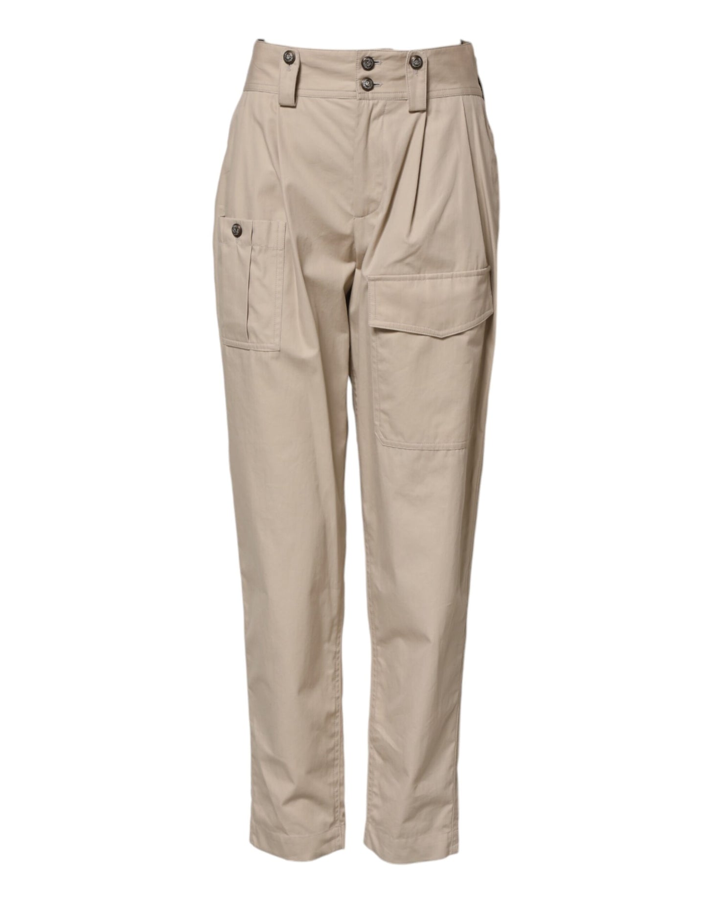 Pantalon cargo homme en coton beige, coupe fuselée, Dolce &amp; Gabbana