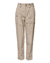 Pantalon cargo homme en coton beige, coupe fuselée, Dolce &amp; Gabbana