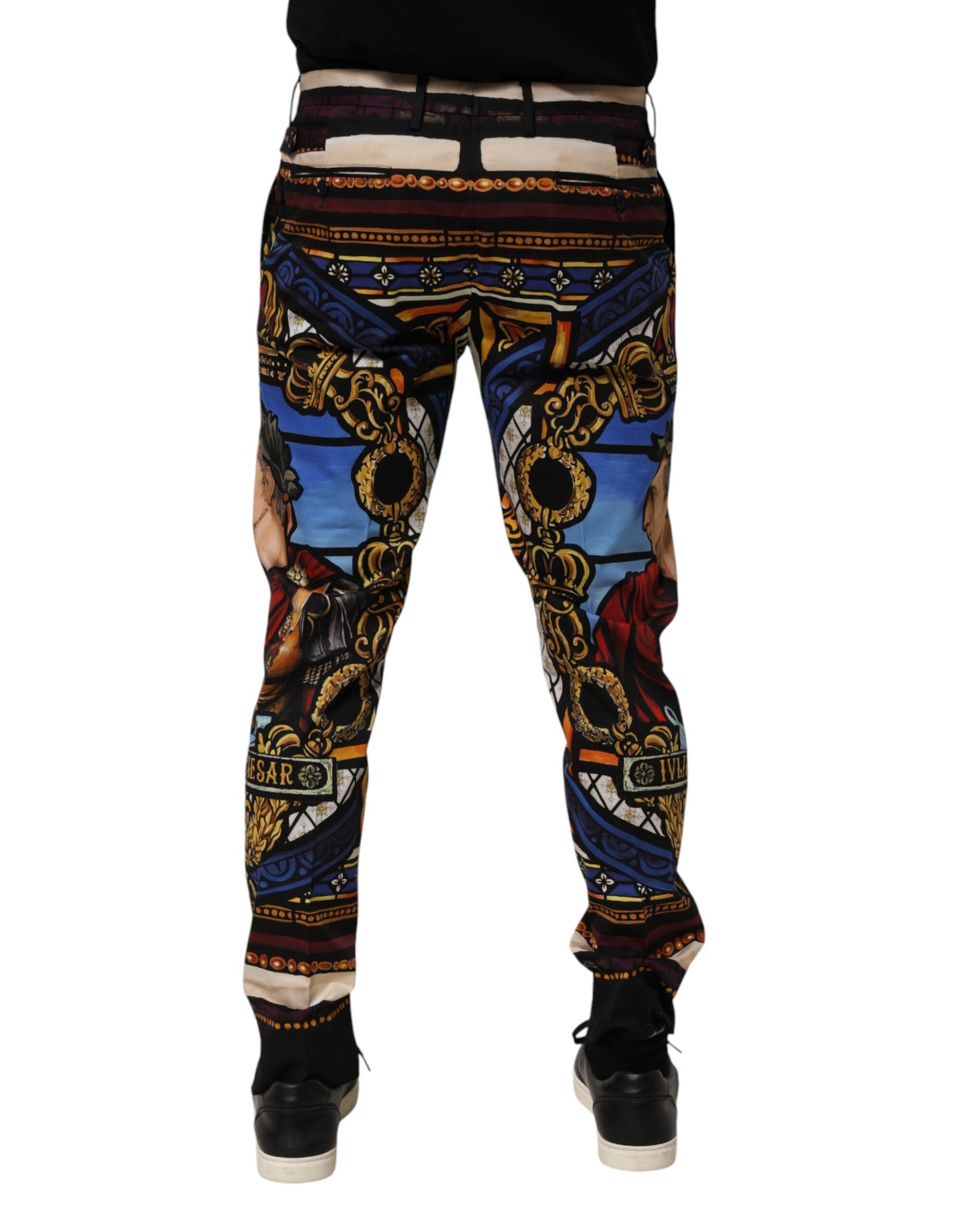 Pantalon évasé à imprimé Jules César multicolore de Dolce &amp; Gabbana