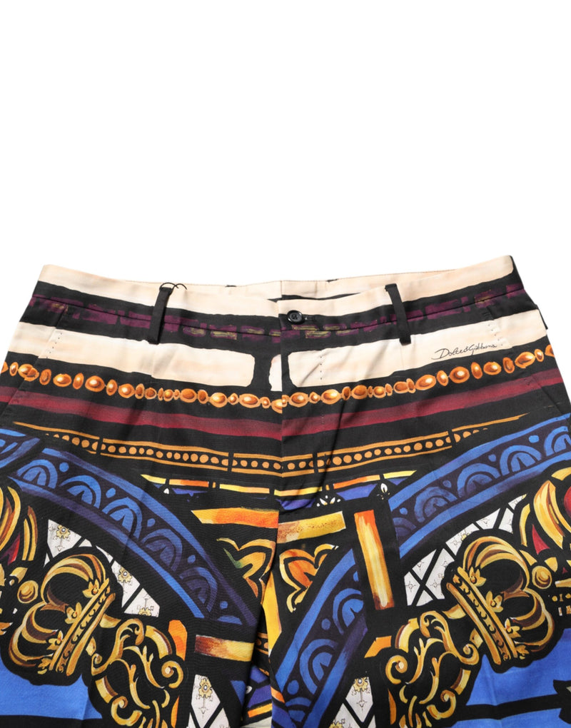 Dolce &amp; Gabbana Multicolor Julias Ceasar Print Tapered Pants