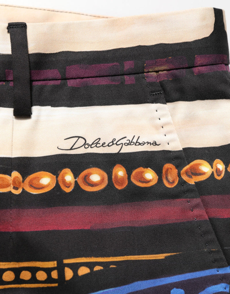 Dolce &amp; Gabbana Multicolor Julias Ceasar Print Tapered Pants