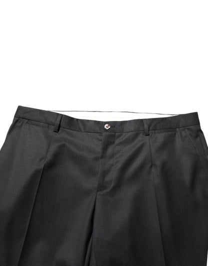Pantalon tailleur noir en laine pour homme Dolce &amp; Gabbana