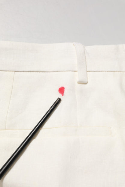 Pantalon tailleur en lin blanc pour homme, Dolce &amp; Gabbana.