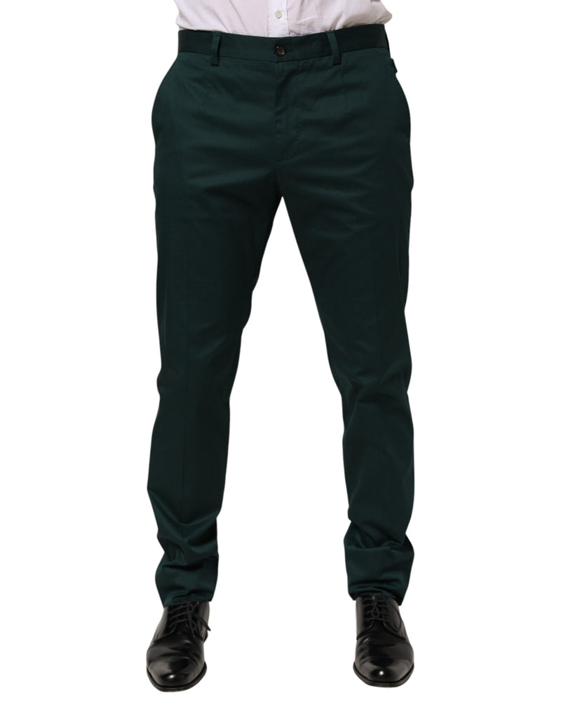 Dolce &amp; Gabbana Groene Katoenen Formele Herenbroek
