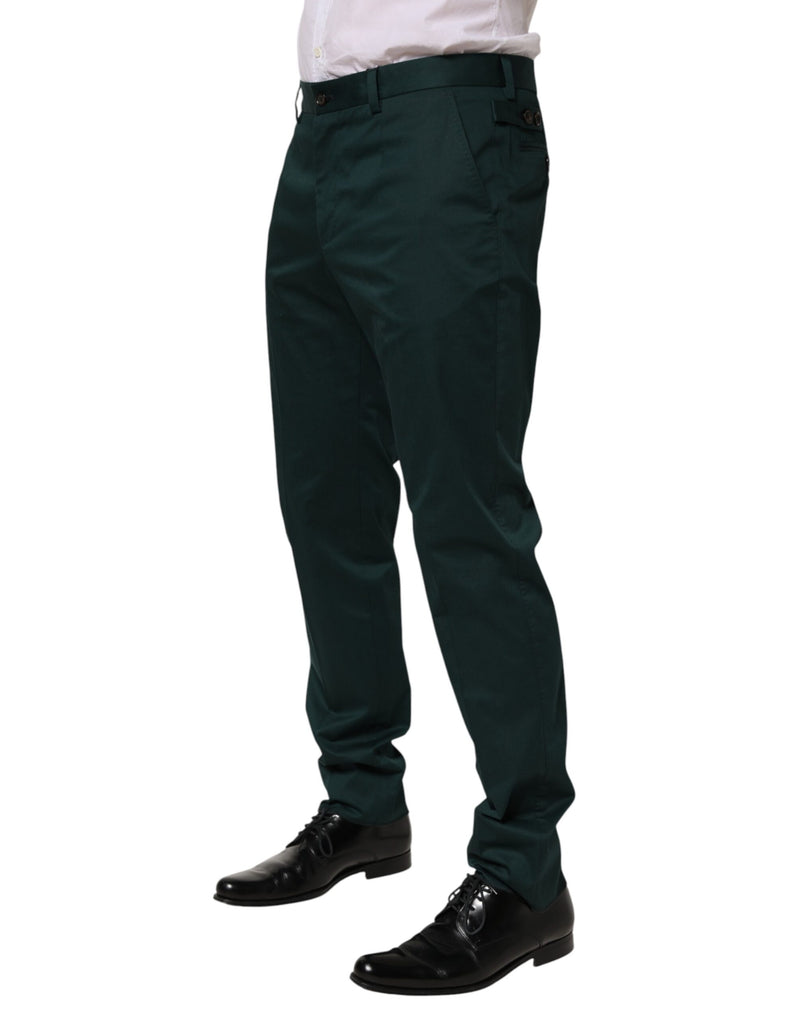 Dolce &amp; Gabbana Groene Katoenen Formele Herenbroek