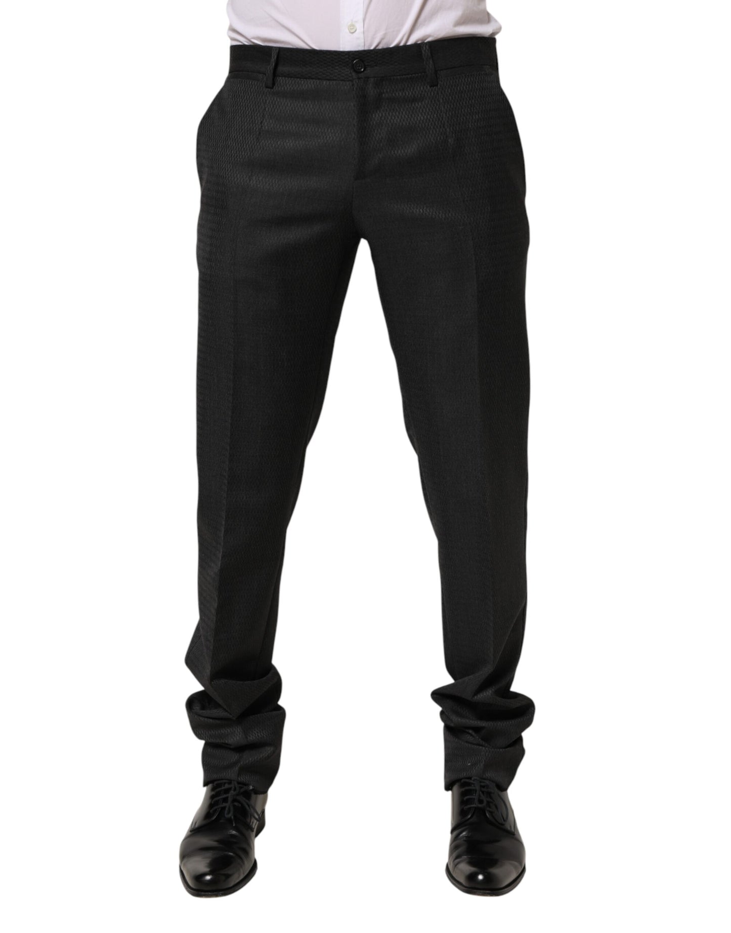 Pantalon tailleur noir en laine pour homme Dolce &amp; Gabbana