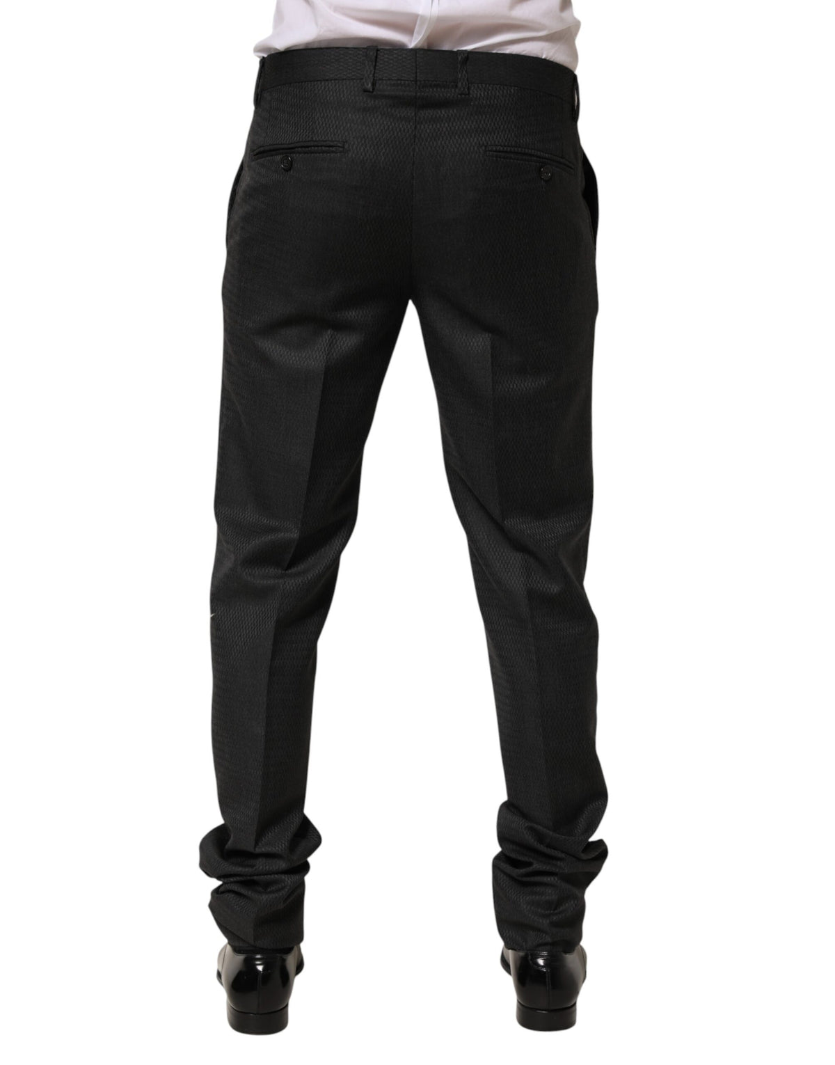 Pantalon tailleur noir en laine pour homme Dolce &amp; Gabbana