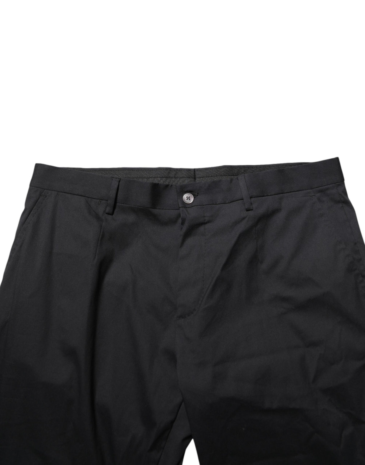 Pantalon habillé noir en coton Dolce &amp; Gabbana pour homme