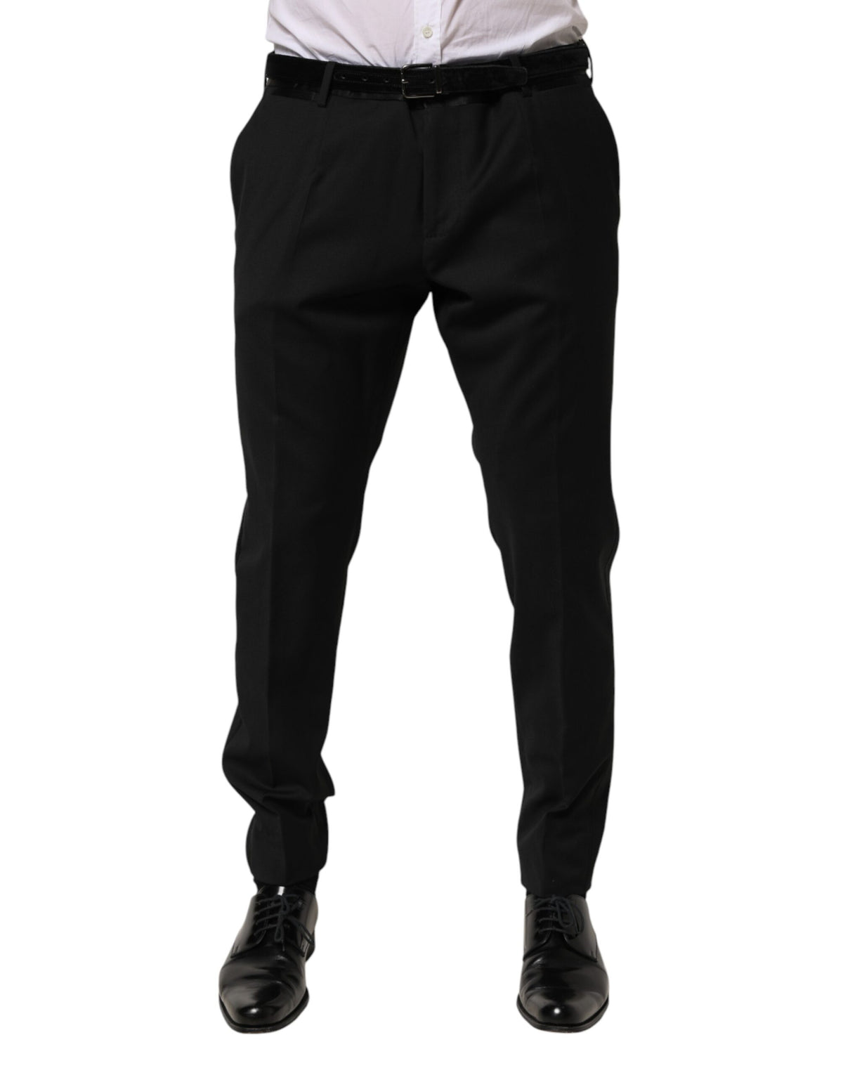Pantalon tailleur noir en laine pour homme Dolce &amp; Gabbana