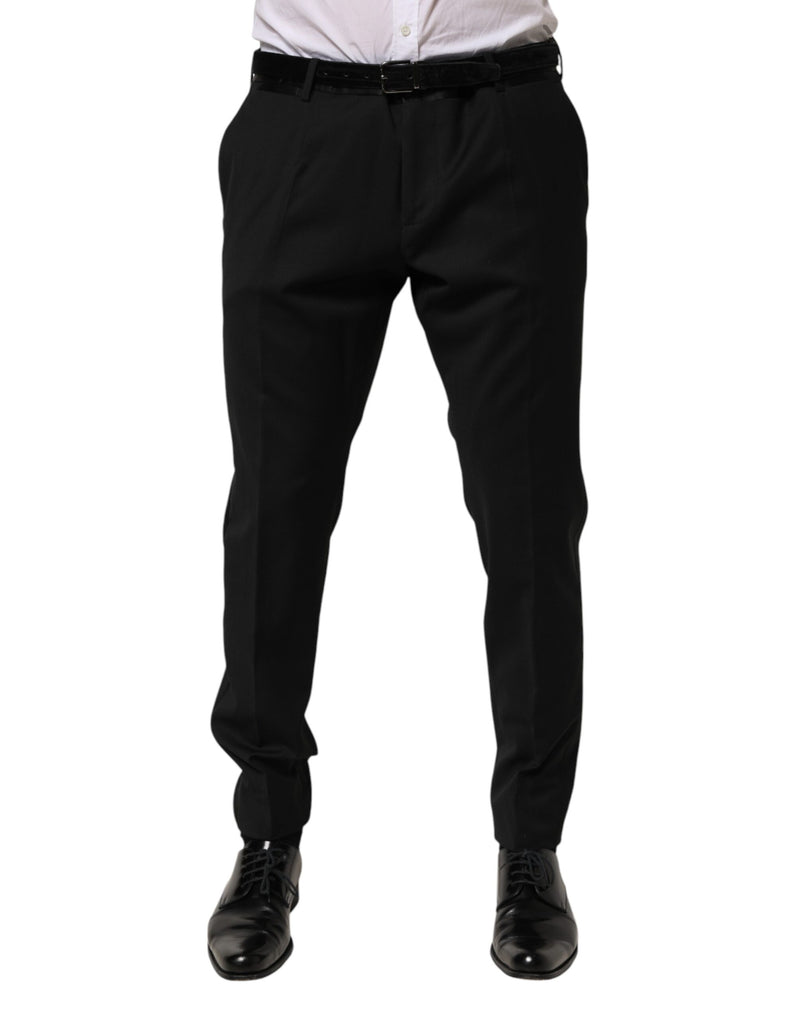 Pantalon tailleur noir en laine pour homme Dolce &amp; Gabbana