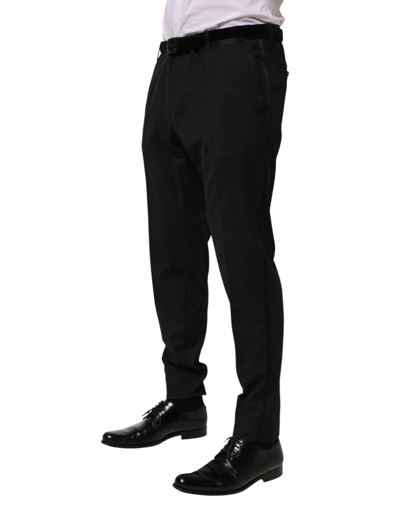 Pantalon tailleur noir en laine pour homme Dolce &amp; Gabbana