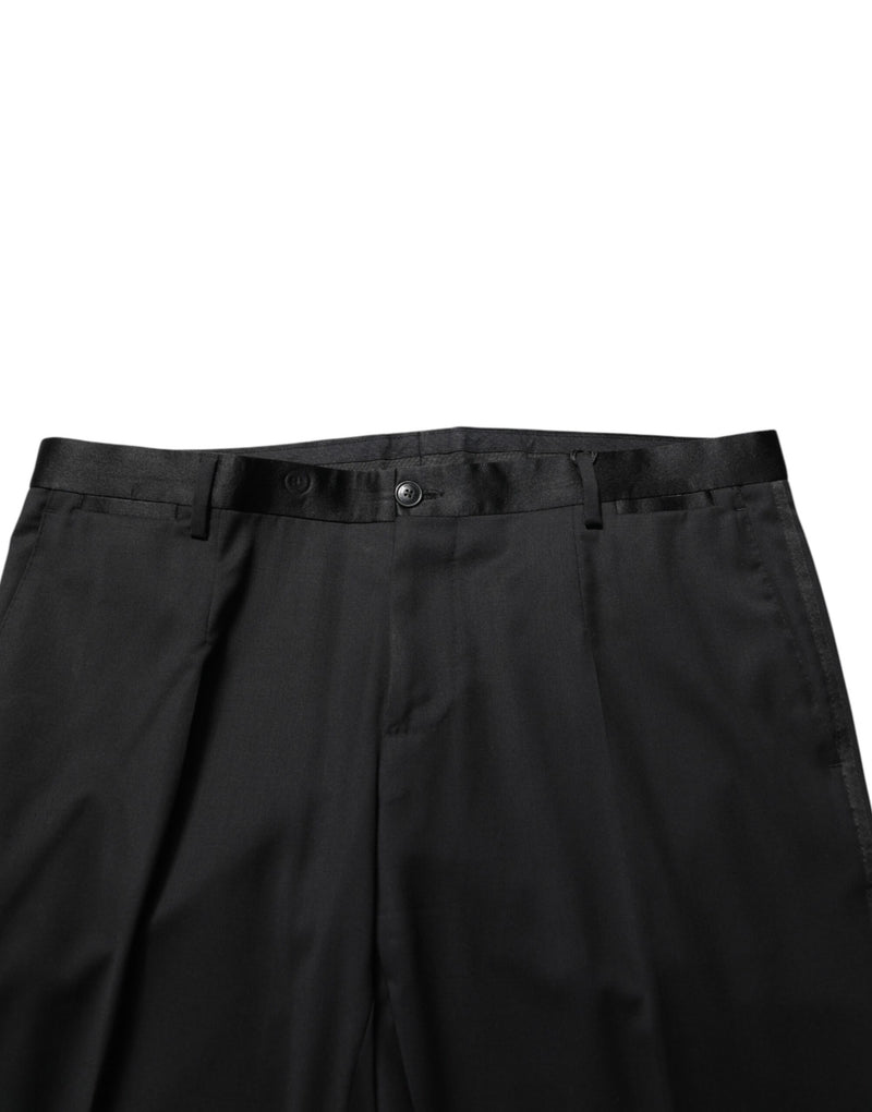 Pantalon tailleur noir en laine pour homme Dolce &amp; Gabbana