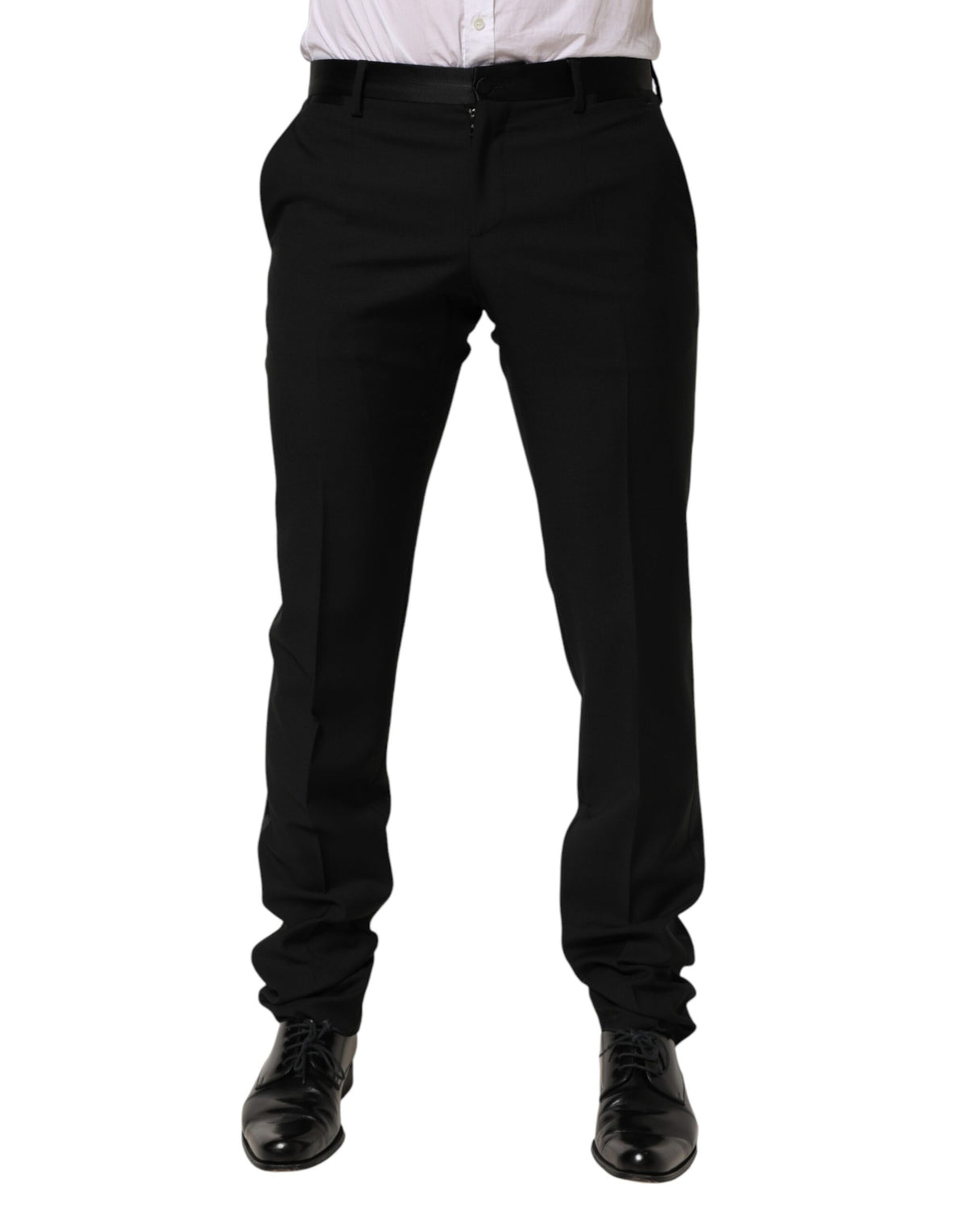 Pantalon tailleur noir en laine pour homme Dolce &amp; Gabbana