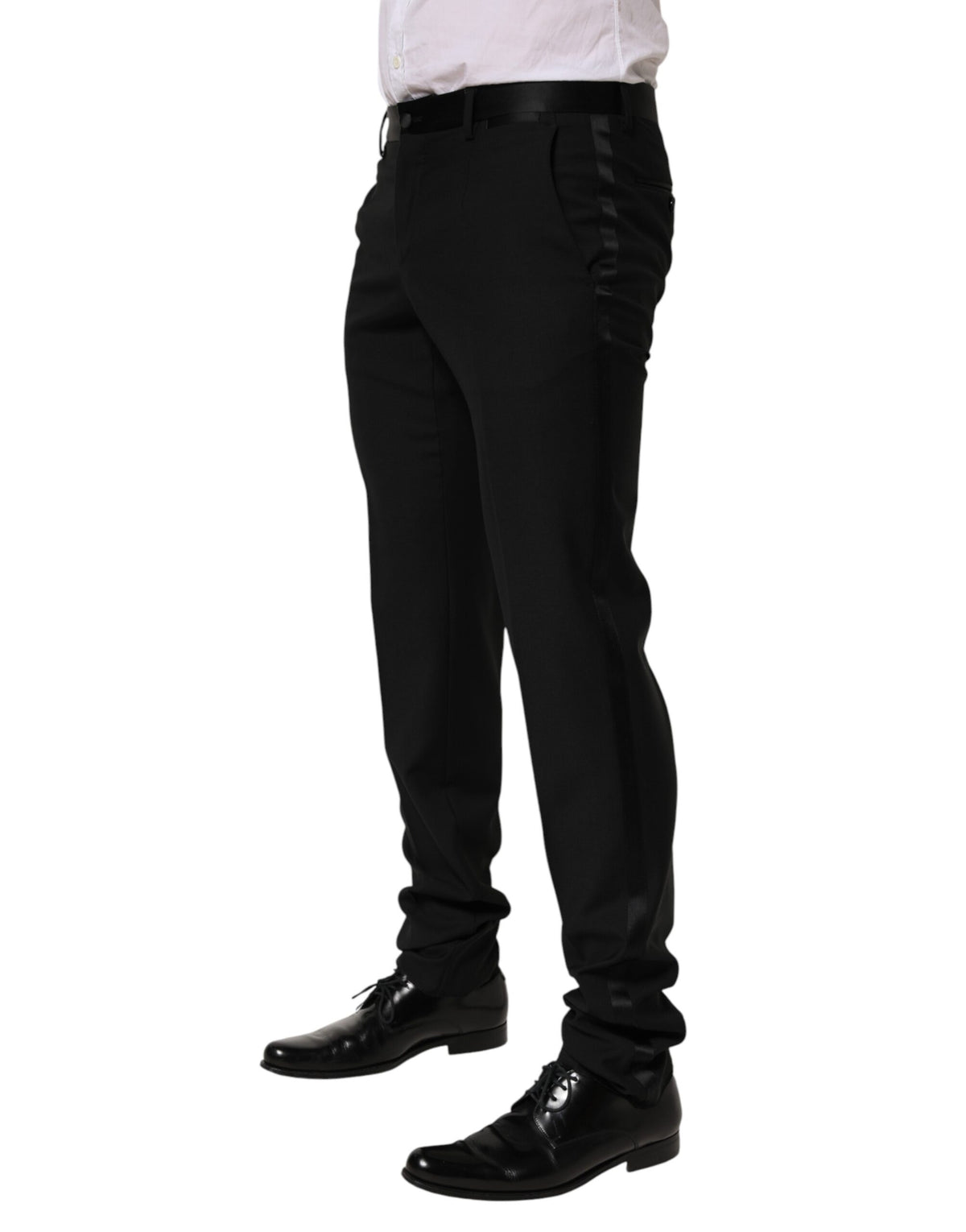 Pantalon tailleur noir en laine pour homme Dolce &amp; Gabbana