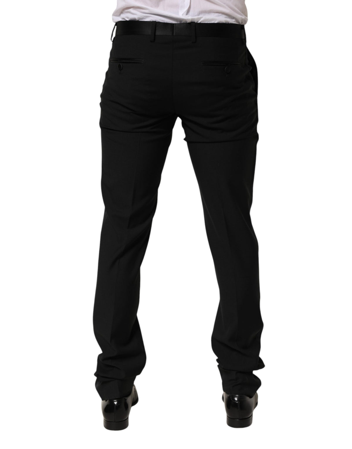 Pantalon tailleur noir en laine pour homme Dolce &amp; Gabbana