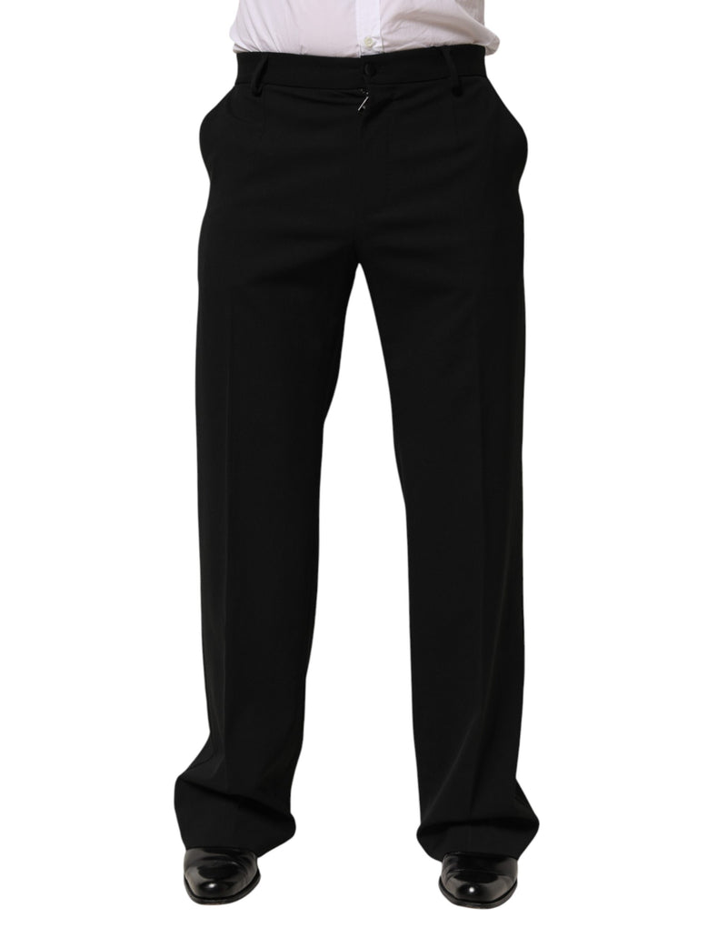 Pantalon tailleur noir en laine pour homme Dolce &amp; Gabbana