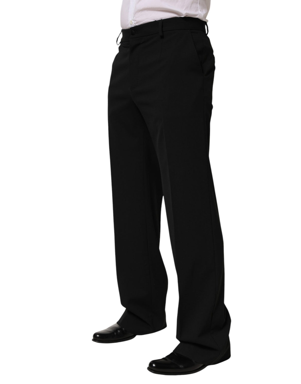 Pantalon tailleur noir en laine pour homme Dolce &amp; Gabbana