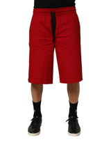 Bermuda Dolce &amp; Gabbana rouge en coton, taille mi-haute, à cordon de serrage